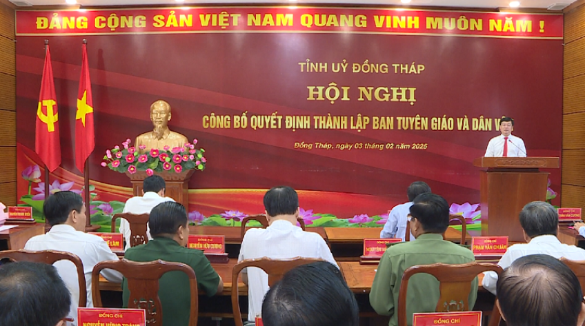 Thành lập Ban Tuyên giáo và Dân vận Tỉnh ủy Đồng Tháp