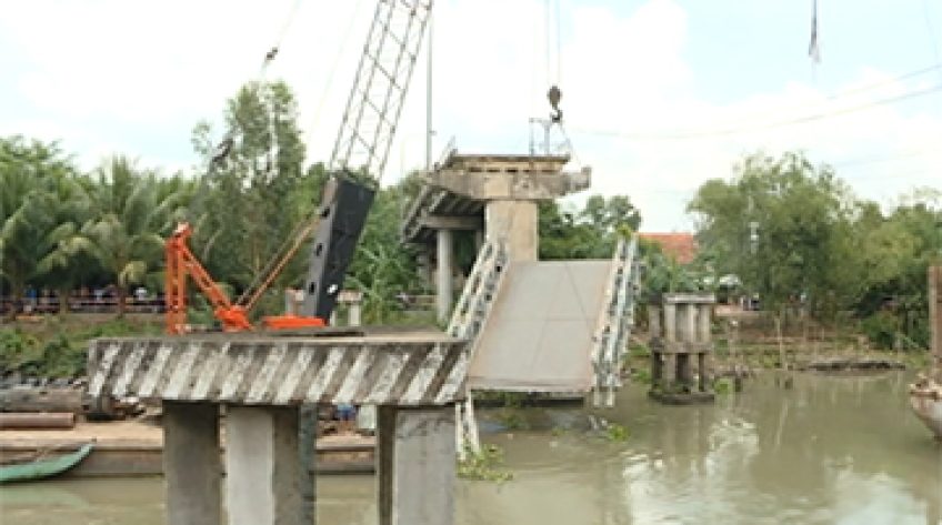 Sẽ sớm hoàn thành thay mới nhịp cầu Tân Nghĩa bị sập