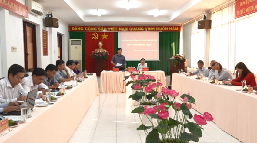 Thường trực Tỉnh ủy làm việc Ủy ban Kiểm tra Tỉnh ủy