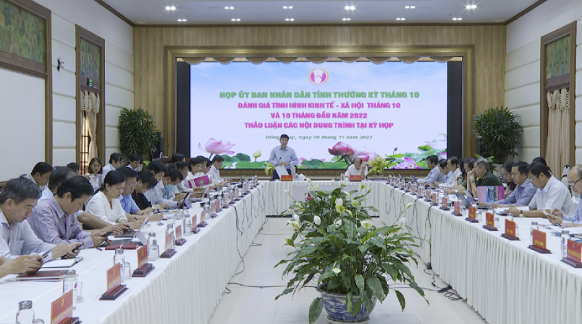 UBND tỉnh Đồng Tháp họp thường kỳ: Ước tăng trưởng GRDP năm 2022 đạt 9,11%