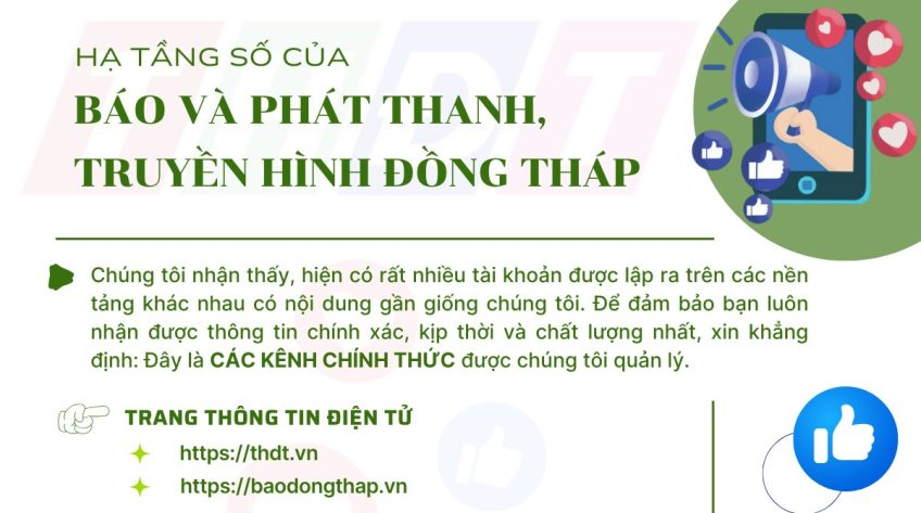 [Infographic] Các kênh chính thức của Báo và phát thanh, truyền hình Đồng Tháp trên môi trường số