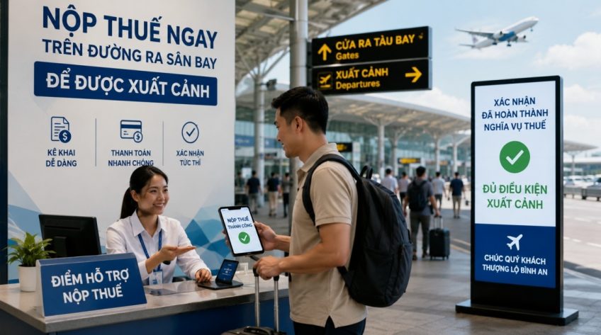 Có thể nộp thuế ngay trên đường ra sân bay để được xuất cảnh