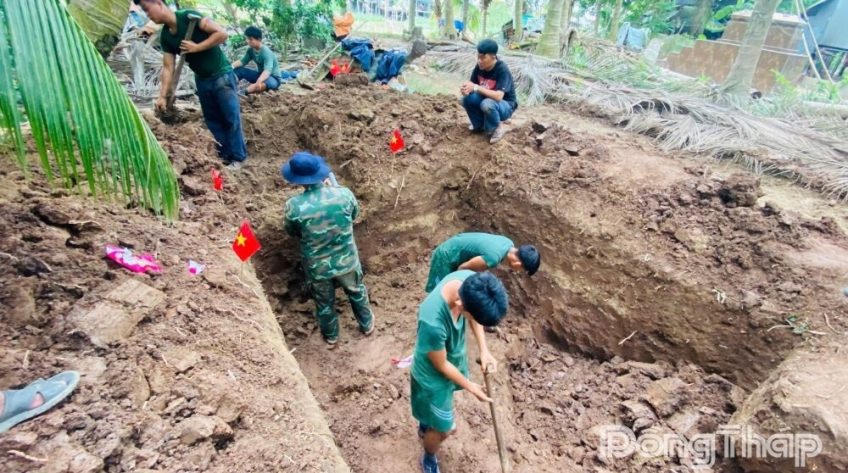 Đồng Tháp: Đội K91 tìm thấy 44 bộ hài cốt tại xã Tân Thành