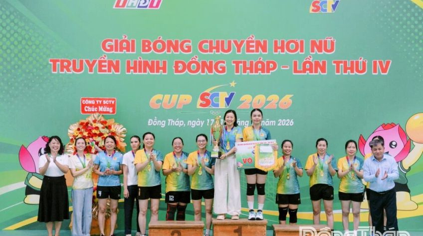 Đội Công an tỉnh Đồng Tháp đoạt giải Nhất Giải Bóng chuyền hơi nữ THĐT - Cúp SCTV 2026