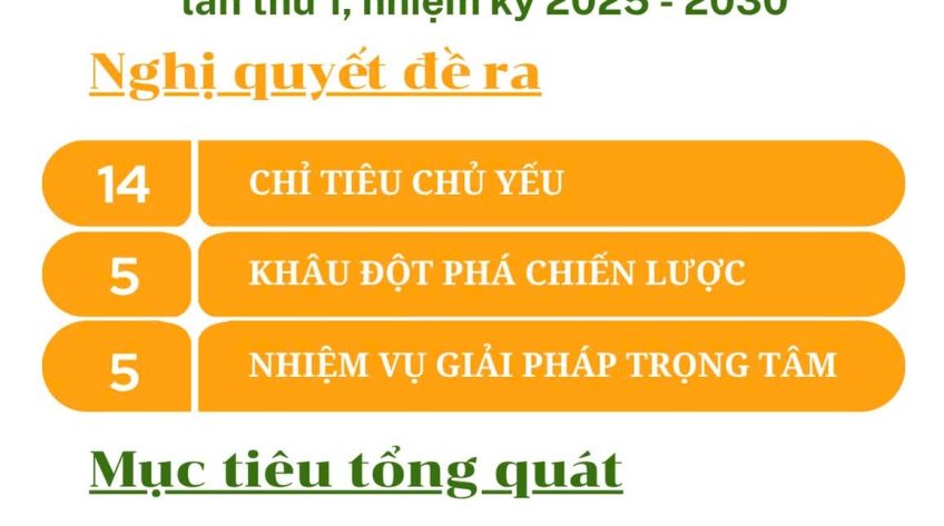 [Infographic] Nghị quyết Đại hội đại biểu Đảng bộ tỉnh Đồng Tháp lần thứ I, nhiệm kỳ 2025-2030