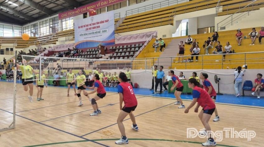 ĐẠI HỘI THỂ DỤC THỂ THAO TỈNH ĐỒNG THÁP LẦN 1, NĂM 2026: Đội Cụm 3 Cao Lãnh thắng lớn môn bóng chuyền hơi nữ