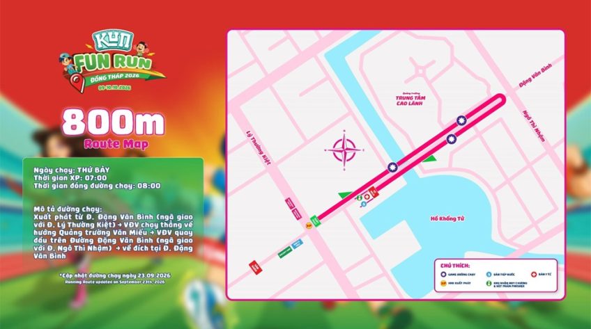 Lộ trình thi đấu Giải Marathon Đất Sen hồng - Đồng Tháp năm 2026