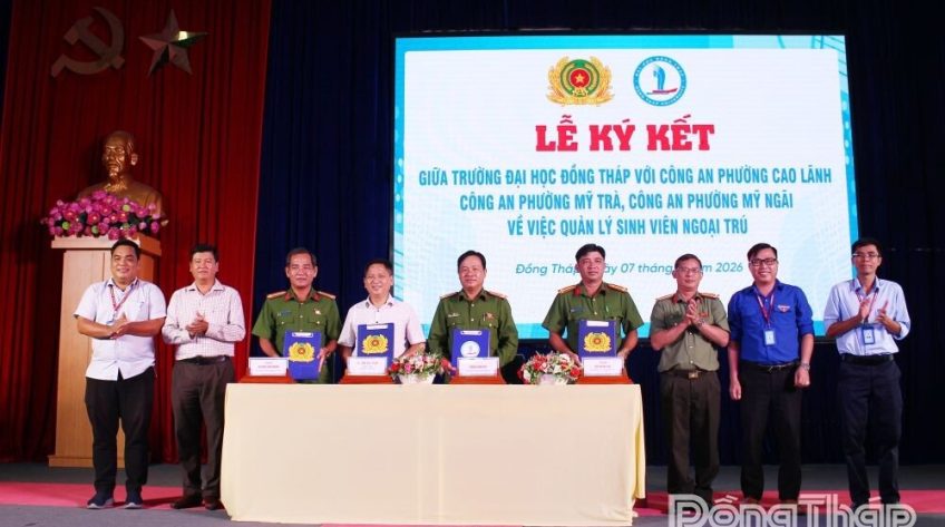 Trường Đại học Đồng Tháp ký kết phối hợp quản lý sinh viên ngoại trú