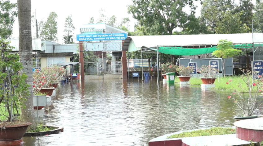 Thị trấn Lai Vung: Nhiều nơi ngập sâu, học sinh nghỉ học