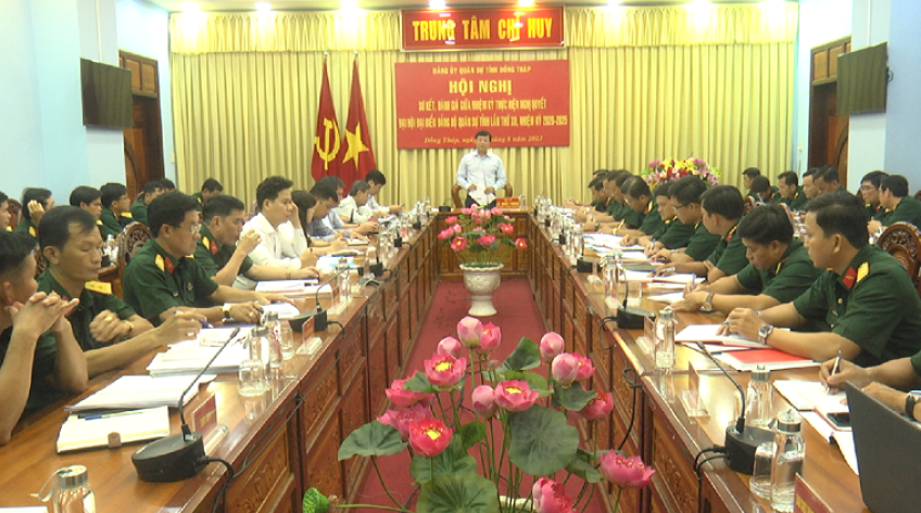 Đảng ủy Quân sự tỉnh Đồng Tháp đánh giá kết quả thực hiện giữa nhiệm kỳ