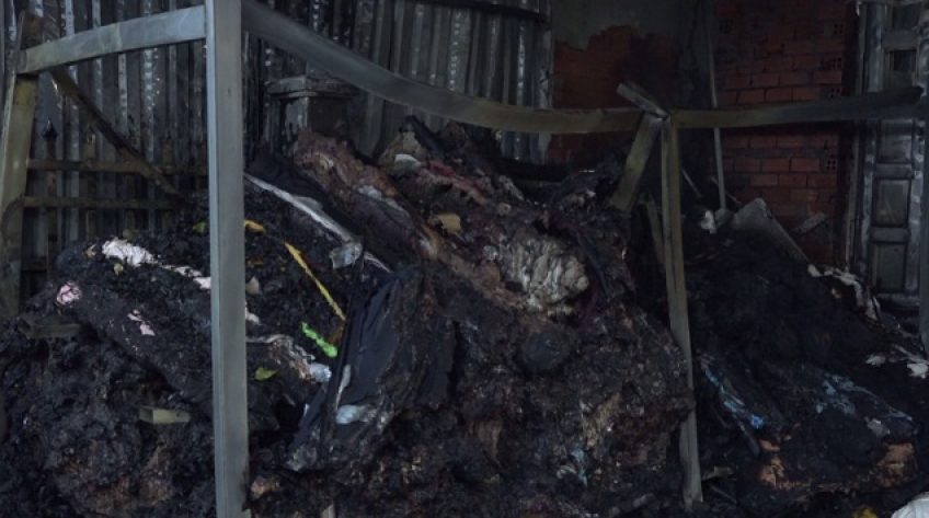 Cháy tiệm vải thị trấn Lấp Vò, 1,5 tấn vải bị thiêu rụi