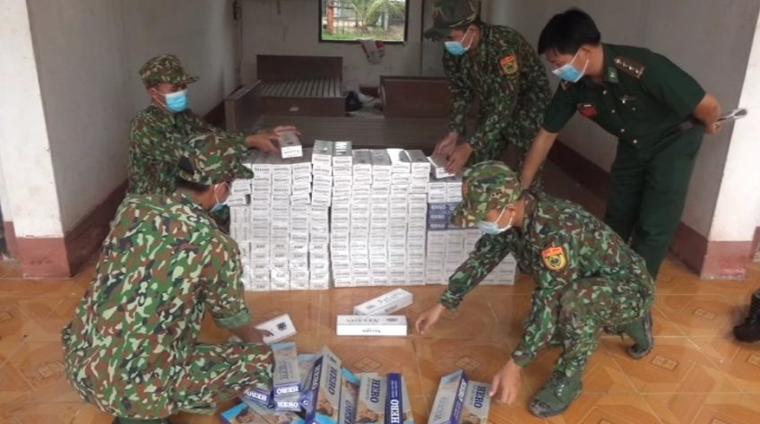 Biên phòng Đồng Tháp thu giữ hơn 2 ngàn gói thuốc lá nhập lậu