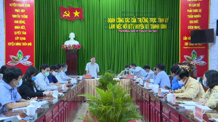 Thường trực Tỉnh ủy làm việc tại huyện Thanh Bình