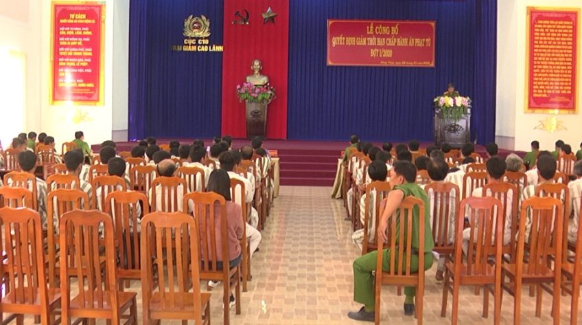 Giảm thời hạn chấp hành án tù cho 467 phạm nhân Trại giam Cao Lãnh