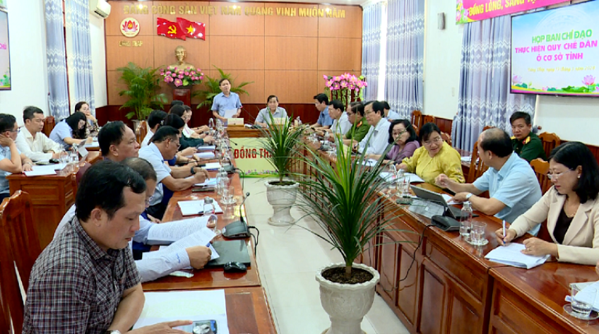Họp Ban Chỉ đạo Thực hiện quy chế dân chủ ở cơ sở tỉnh Đồng Tháp