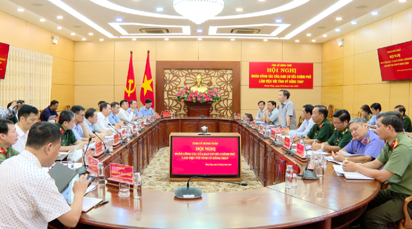 Ban Cơ yếu Chính phủ làm việc với Tỉnh ủy Đồng Tháp