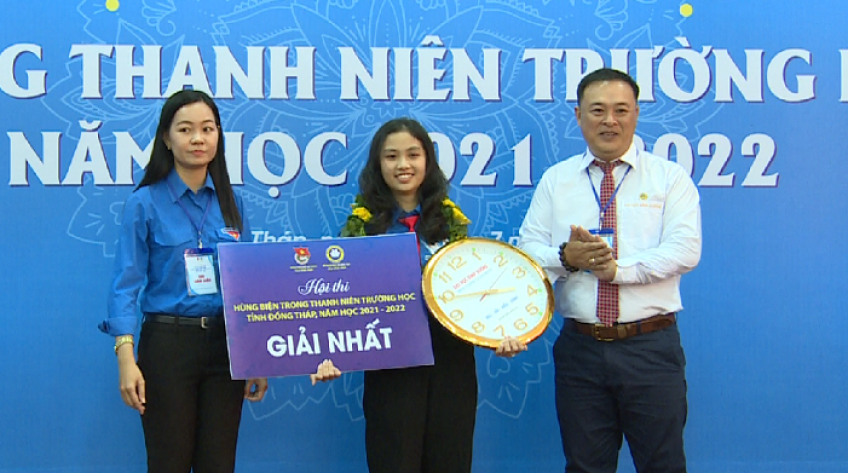 Học sinh Trường THPT chuyên Nguyễn Đình Chiểu đạt giải Nhất thi hùng biện thanh niên