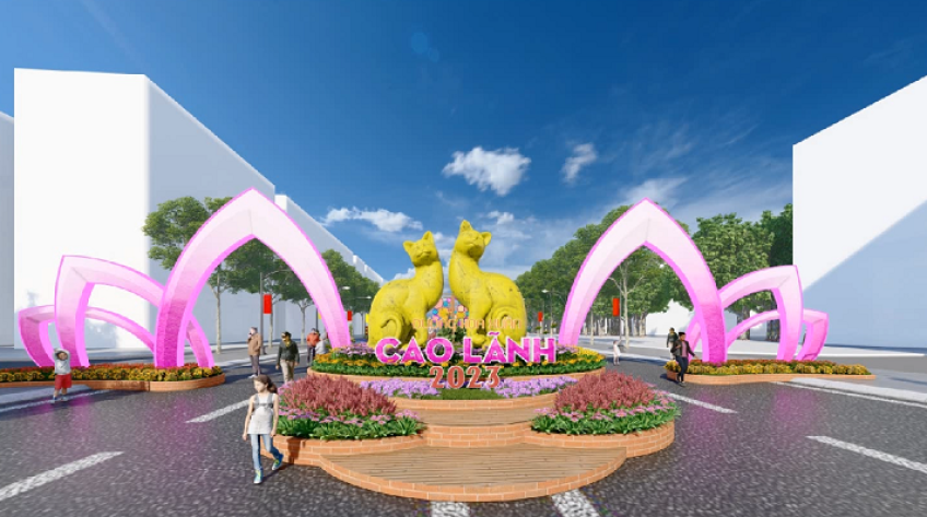 Ý tưởng đường hoa Xuân 2023 TP.Cao Lãnh