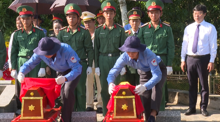 Truy điệu, cải táng 43 hài cốt liệt sĩ tại Nghĩa trang Liệt sĩ Tam Nông