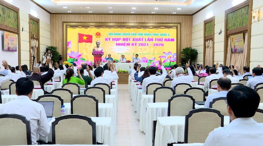 HĐND tỉnh Đồng Tháp họp đột xuất lần thứ 5, thông qua 6 nghị quyết