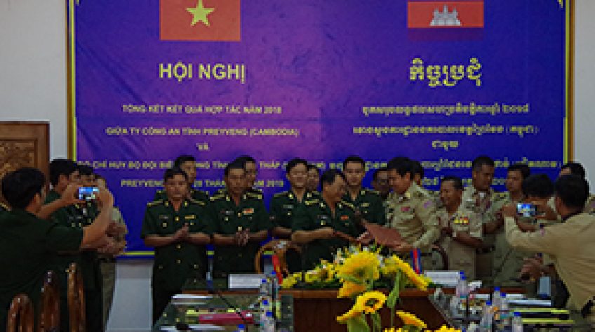BĐBP Đồng Tháp và Công an Prây veng (Campuchia) ký kết thỏa thuận bảo vệ biên giới 2019