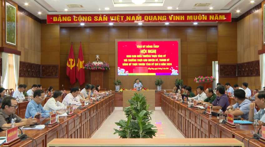Hội nghị giao ban Thường trực Tỉnh ủy với thường trực các huyện, thành ủy