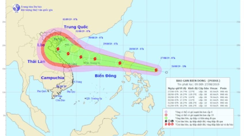 Áp thấp nhiệt đới mạnh lên thành bão, ngày 28/8 đi vào Biển Đông