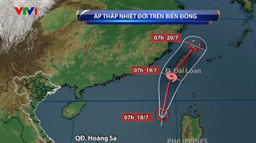 Xuất hiện áp thấp nhiệt đới trên Biển Đông, khả năng mạnh thành bão