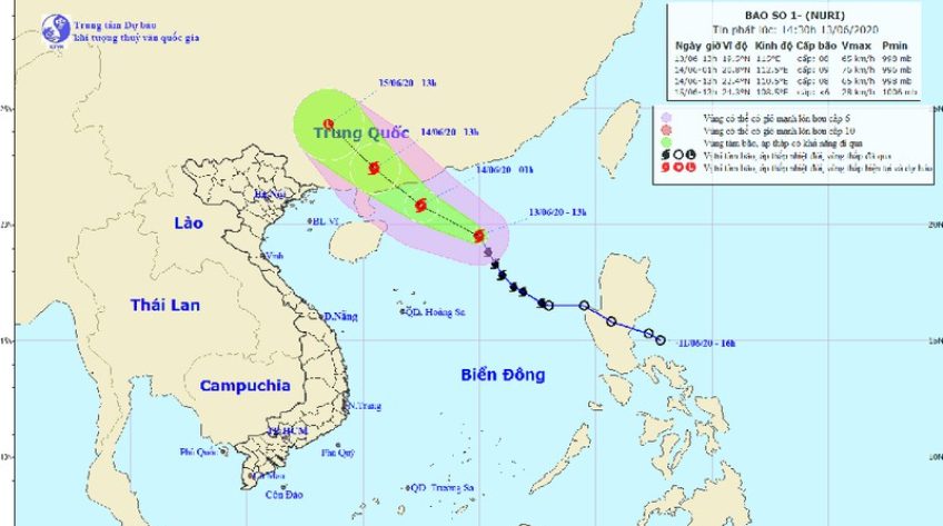 Bão số 1 giật cấp 11 và gây mưa bão ở khu vực Bắc Biển Đông