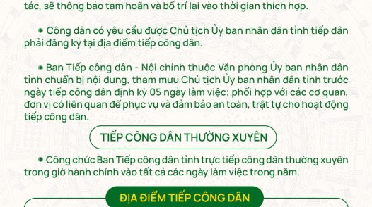 [Infographic] Lịch tiếp công dân định kỳ của Chủ tịch UBND tỉnh Đồng Tháp năm 2026