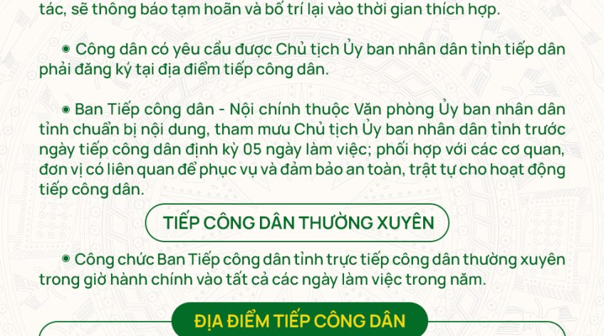 [Infographic] Lịch tiếp công dân định kỳ của Chủ tịch UBND tỉnh Đồng Tháp năm 2026