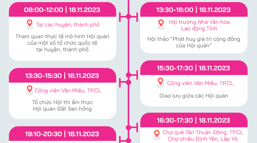 [Infographic] Chương trình hoạt động Ngày hội Hội quán Đất Sen hồng