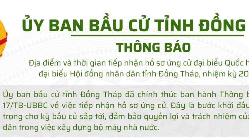 [Infographic] Ủy ban bầu cử tỉnh Đồng Tháp thông báo