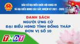 Danh sách người ứng cử Đại biểu HĐND tỉnh Đồng Tháp, đơn vị số 13