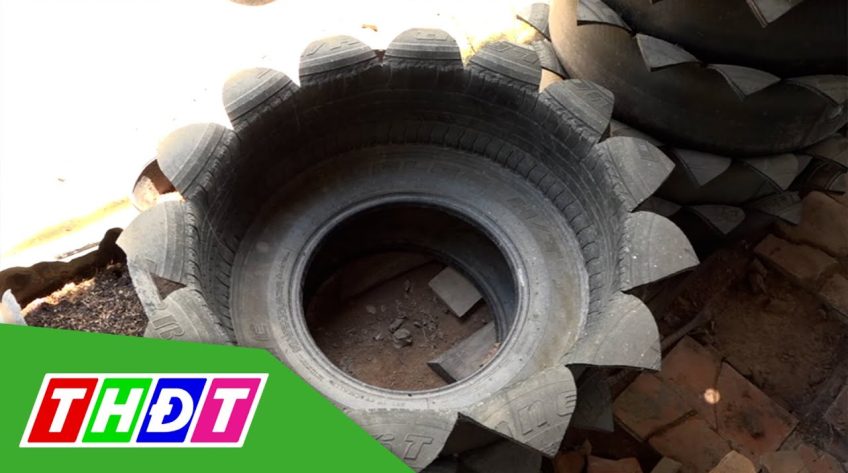 Biến vỏ xe cũ thành chậu cây đẹp mắt