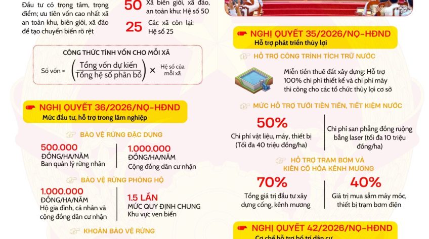[Infographic] 4 Nghị quyết quan trọng của HĐND tỉnh Đồng Tháp ban hành ngày 9-7-2026