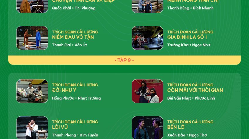 [Infographic] Những trích đoạn cải lương ở Vòng Tăng tốc Tài tử miệt vườn