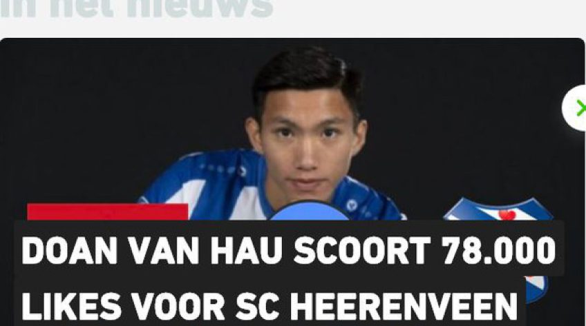 Vừa ký xong hợp đồng, Văn Hậu đã 'ghi bàn' cho SC Heerenveen