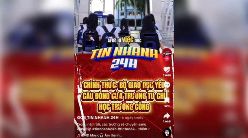 Bộ Giáo dục và Đào tạo bác thông tin giải tán trường tư thục