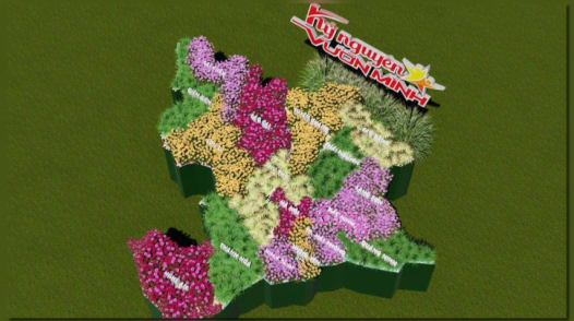 Gấp rút hoàn thiện bản đồ bằng hoa từ hơn 1.000 giống hoa