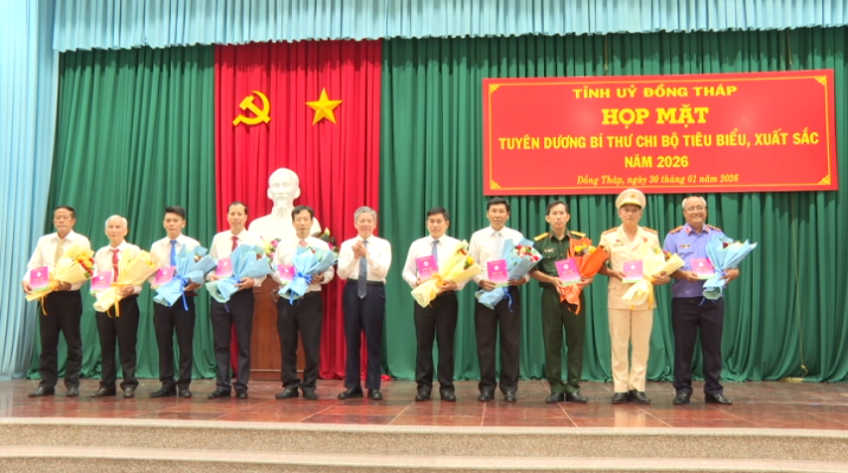 Đồng Tháp: Tuyên dương 59 Bí thư chi bộ tiêu biểu, xuất sắc năm 2026