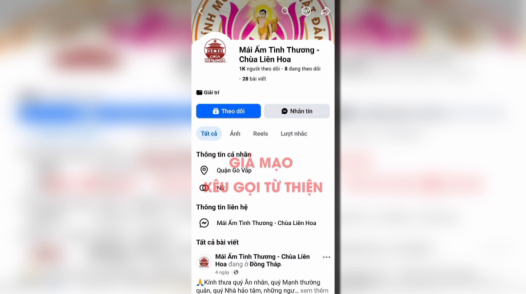 Đồng Tháp: Cảnh báo mạo danh Mái ấm tình thương để lừa đảo