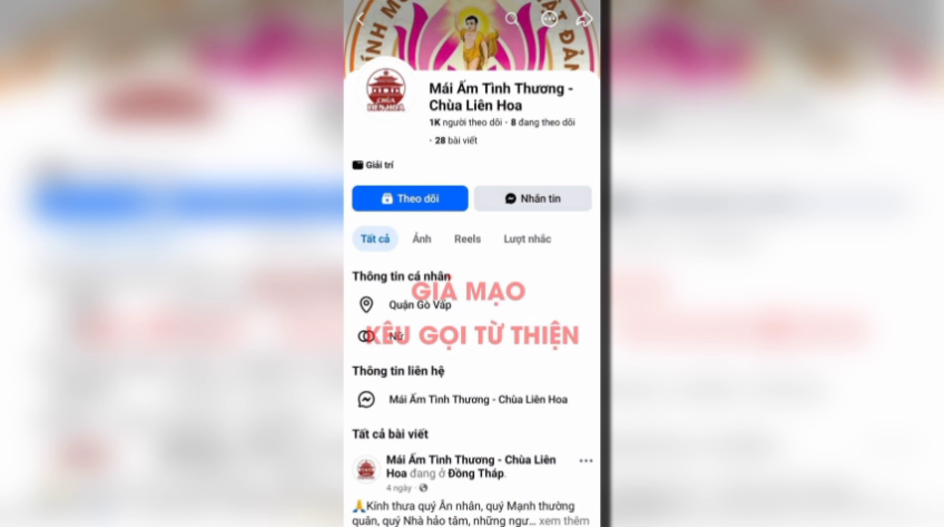 Đồng Tháp: Cảnh báo mạo danh Mái ấm tình thương để lừa đảo